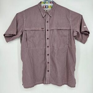 GameGuard Shirt Mens 2XL Gingham Vented UPF Fishing Short Sleeve Button Down